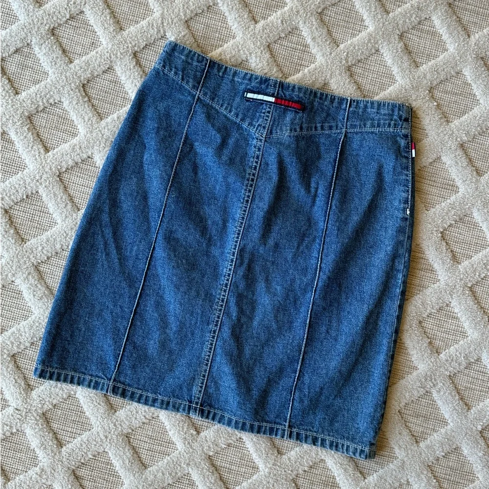 Vintage Y2K 90’s Tommy Jeans Retro Denim Blue Skirt Size 0 Classic Streetwear